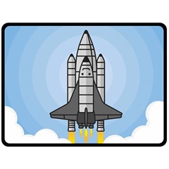 Rocket Shuttle Spaceship Science Double Sided Fleece Blanket (large)  by Wegoenart