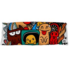 Abstract Grunge Urban Pattern With Monster Character Super Drawing Graffiti Style Body Pillow Case (dakimakura) by Nexatart