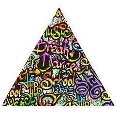 Graffiti Word Seamless Pattern Wooden Puzzle Triangle by Nexatart