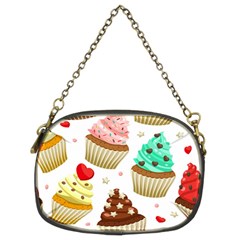 Seamless Pattern Yummy Colored Cupcakes Chain Purse (two Sides) by Nexatart