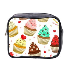 Seamless Pattern Yummy Colored Cupcakes Mini Toiletries Bag (two Sides) by Nexatart