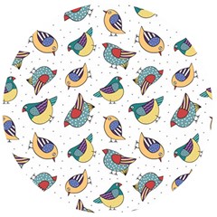 Seamless Pattern With Hand Drawn Bird Black Wooden Bottle Opener (round) by Vaneshart