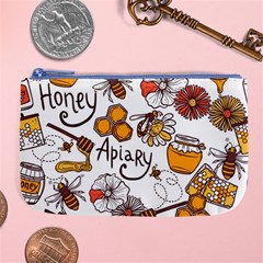 Honey Seamless Pattern Large Coin Purse by Vaneshart