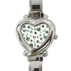 St Patricks Day Pattern Heart Italian Charm Watch by Valentinaart