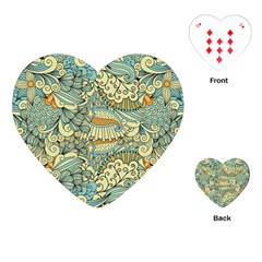 Light Colors Ethnic Decorative Pattern Batik Playing Cards Single Design (heart) by Wegoenart