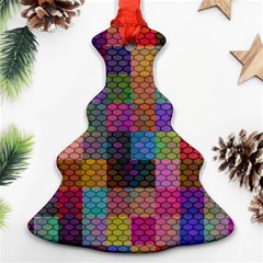 Random Colors Hexagon Christmas Tree Ornament (two Sides) by Sparkle