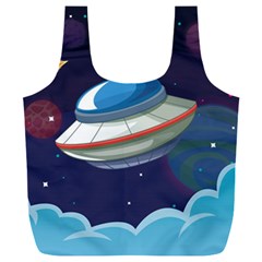 Ufo Alien Spaceship Galaxy Full Print Recycle Bag (xxxl) by Vaneshart