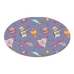 Outer Space Seamless Background Oval Magnet by Vaneshart