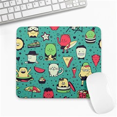 Seamless Pattern With Funny Monsters Cartoon Hand Drawn Characters Unusual Creatures Large Mousepads by Vaneshart