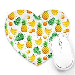 Tropical Fruits Pattern Heart Mousepads by Vaneshart