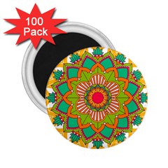 Mandala Patterns Yellow 2 25  Magnets (100 Pack)  by Vaneshart