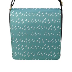 Group Of Birds Flying Graphic Pattern Flap Closure Messenger Bag (l) by dflcprintsclothing