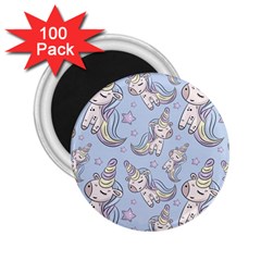 Pattern With Cute Unicorns 2 25  Magnets (100 Pack)  by Vaneshart