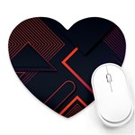 Gradient Geometric Shapes Dark Background Design Heart Mousepads Front