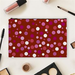 Lesbian Pride Flag Scattered Polka Dots Cosmetic Bag (large) by VernenInk