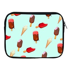 Ice Cream Pattern, Light Blue Background Apple Ipad 2/3/4 Zipper Cases by Casemiro