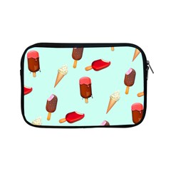 Ice Cream Pattern, Light Blue Background Apple Ipad Mini Zipper Cases by Casemiro