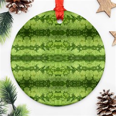 Watermelon Pattern, Fruit Skin In Green Colors Ornament (round) by Casemiro