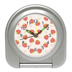 Strawberries-pattern-design Travel Alarm Clock by Vaneshart