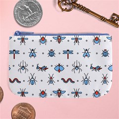 Insects-icons-square-seamless-pattern Large Coin Purse by Vaneshart