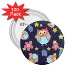 Owl stars pattern background 2.25  Buttons (100 pack)  Front