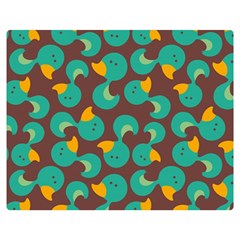 Vector-illustration-seamless-pattern-with-cartoon-duck Double Sided Flano Blanket (medium)  by Vaneshart