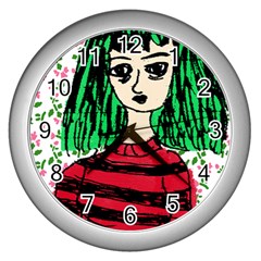 Freddy Girl Wall Wall Clock (silver) by snowwhitegirl