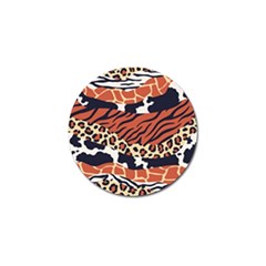 Mixed Animal Skin Print Safari Textures Mix Leopard Zebra Tiger Skins Patterns Luxury Animals Texture Golf Ball Marker (4 Pack) by BangZart