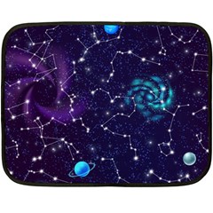 Realistic Night Sky Poster With Constellations Double Sided Fleece Blanket (mini)  by BangZart