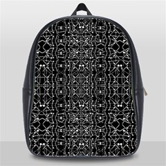 Black And White Ethnic Ornate Pattern School Bag (xl) by dflcprintsclothing