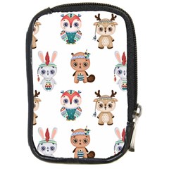 Cute Cartoon Boho Animals Seamless Pattern Compact Camera Leather Case by BangZart