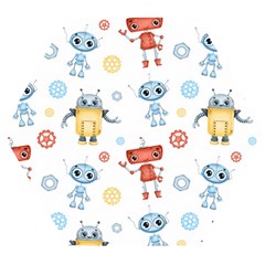 Cute Cartoon Robots Seamless Pattern Wooden Puzzle Hexagon by BangZart