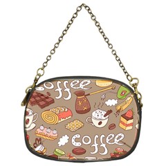 Vector Seamless Pattern With Doodle Coffee Equipment Chain Purse (two Sides) by BangZart