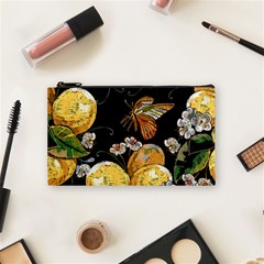 Embroidery Blossoming Lemons Butterfly Seamless Pattern Cosmetic Bag (small) by BangZart