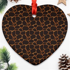 Animal Skin - Panther Or Giraffe - Africa And Savanna Ornament (heart) by DinzDas