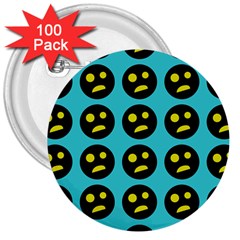 005 - Ugly Smiley With Horror Face - Scary Smiley 3  Buttons (100 Pack)  by DinzDas