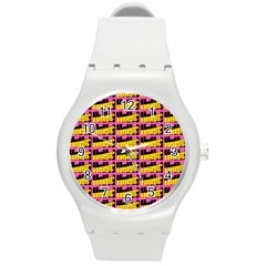 Haha - Nelson Pointing Finger At People - Funny Laugh Round Plastic Sport Watch (m) by DinzDas