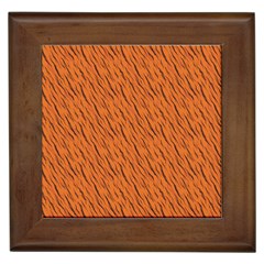 Animal Skin - Lion And Orange Skinnes Animals - Savannah And Africa Framed Tile by DinzDas