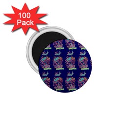 Jaw Dropping Horror Hippie Skull 1 75  Magnets (100 Pack)  by DinzDas