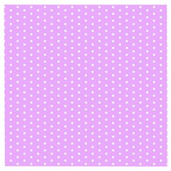 White Polka Dot Pastel Purple Background, Pink Color Vintage Dotted Pattern Wooden Puzzle Square by Casemiro