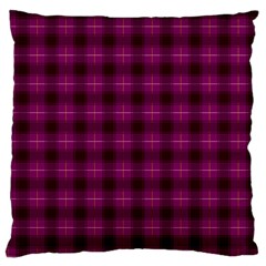 Dark Purple, Violet Tartan, Buffalo Plaid Like Pattern Large Cushion Case (two Sides) by Casemiro