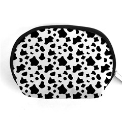 Black And White Cow Spots Pattern, Animal Fur Print, Vector Accessory Pouch (medium) by Casemiro