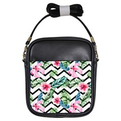 Tropical Zig Zag Pattern Girls Sling Bag by designsbymallika