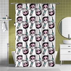 Doctor Pattern White Shower Curtain 48  X 72  (small)  by snowwhitegirl