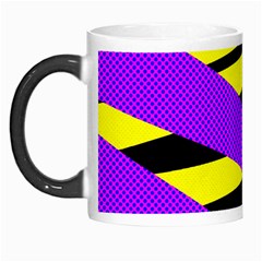 Abstract Triangles, Three Color Dotted Pattern, Purple, Yellow, Black In Saturated Colors Morph Mugs by Casemiro