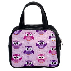 Seamless Cute Colourfull Owl Kids Pattern Classic Handbag (two Sides) by Amaryn4rt