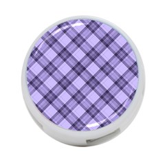 Pastel Purple And Steel Black Lines Pattern, Retro Tartan, Classic Plaid 4-port Usb Hub (one Side) by Casemiro