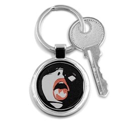 Wide Open And Ready - Kinky Girl Face In The Dark Key Chain (round) by Casemiro