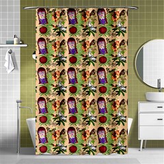 Purple Glasses Girl Pattern Peach Shower Curtain 48  X 72  (small)  by snowwhitegirl