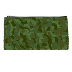 Green Army Camouflage Pattern Pencil Case by SpinnyChairDesigns